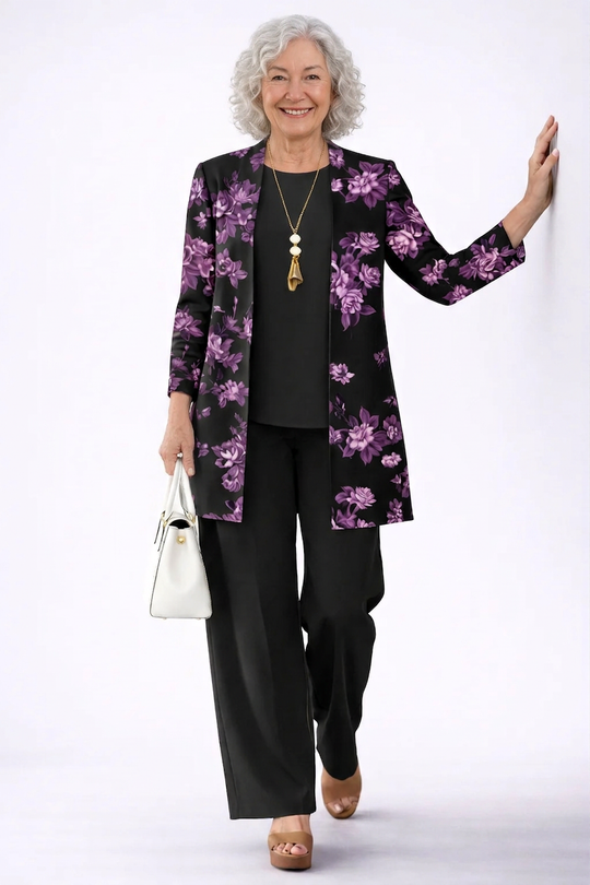 Héloïse | 3-Piece Black Floral Set