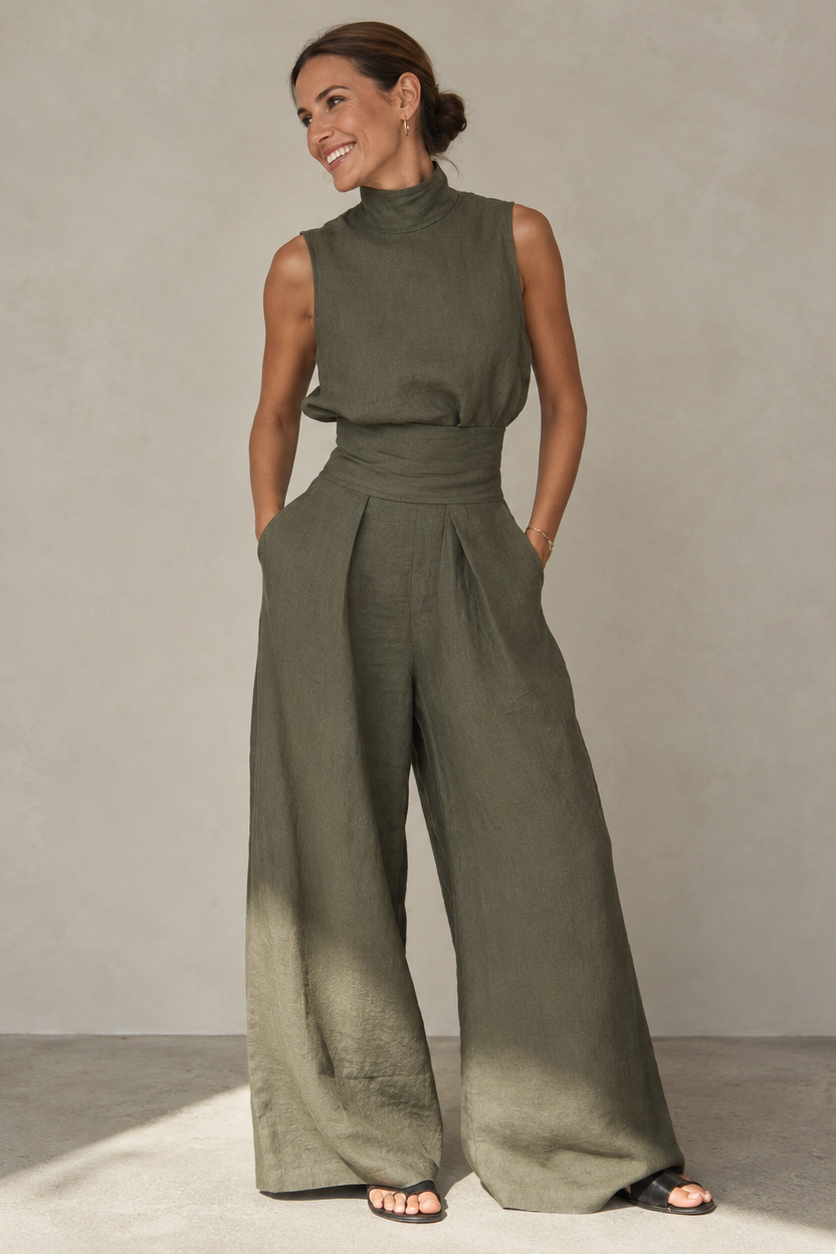 Sofia | Bamboo Linen Jumpsuit, Fluid and Elegant