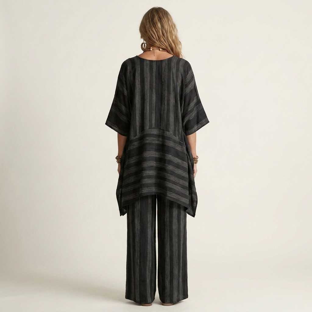 Alessia | Two-Piece Cotton-Linen Striped Set in 5 Colors