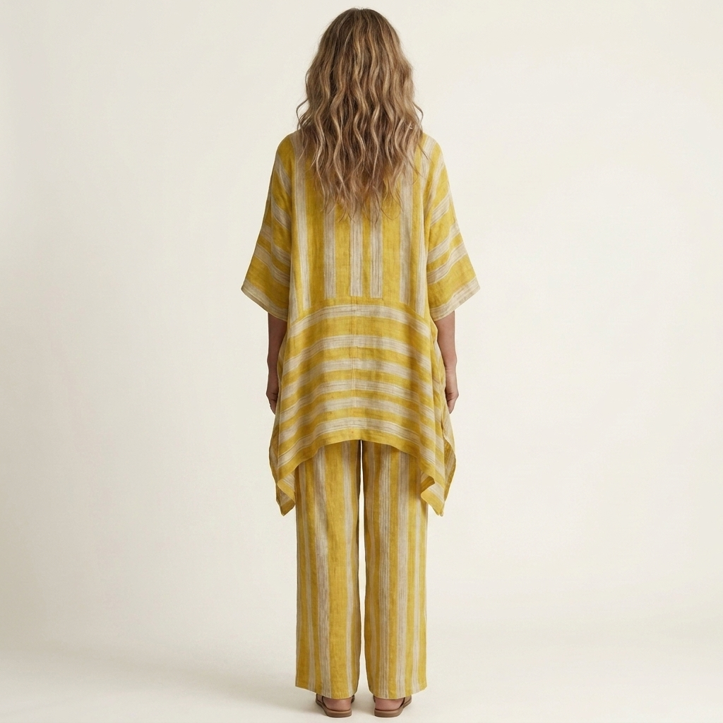 Alessia | Two-Piece Cotton-Linen Striped Set in 5 Colors