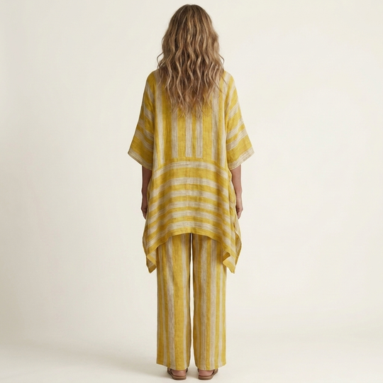 Alessia | Two-Piece Cotton-Linen Striped Set in 5 Colors
