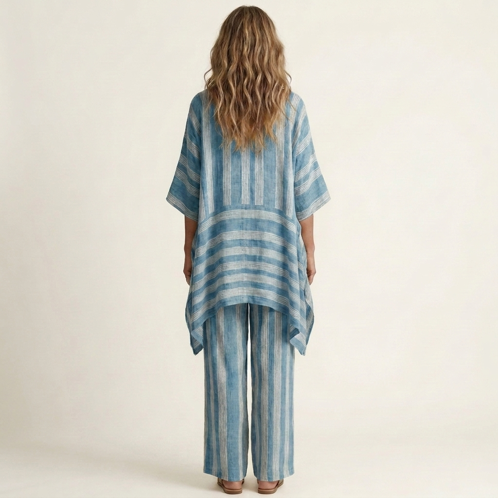 Alessia | Two-Piece Cotton-Linen Striped Set in 5 Colors