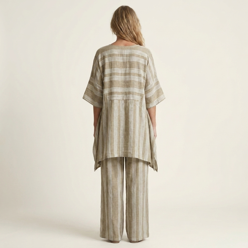 Alessia | Two-Piece Cotton-Linen Striped Set in 5 Colors