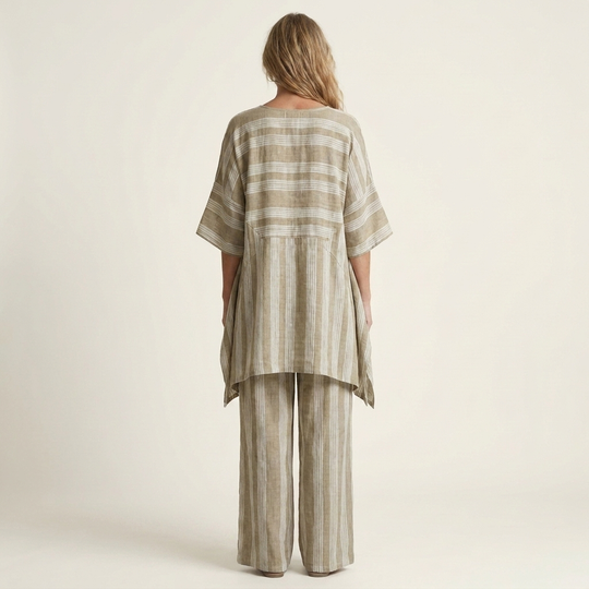 Alessia | Two-Piece Cotton-Linen Striped Set in 5 Colors