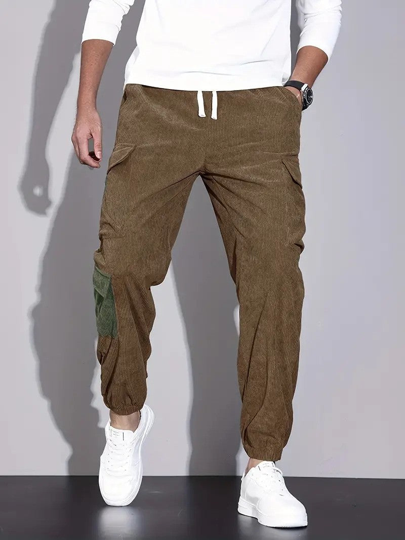 Lester | Pantalon cargo classique en velours côtelé avec de multiples poches pour homme