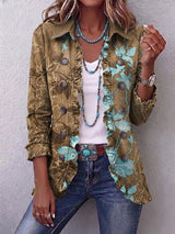 Olive and turquoise floral