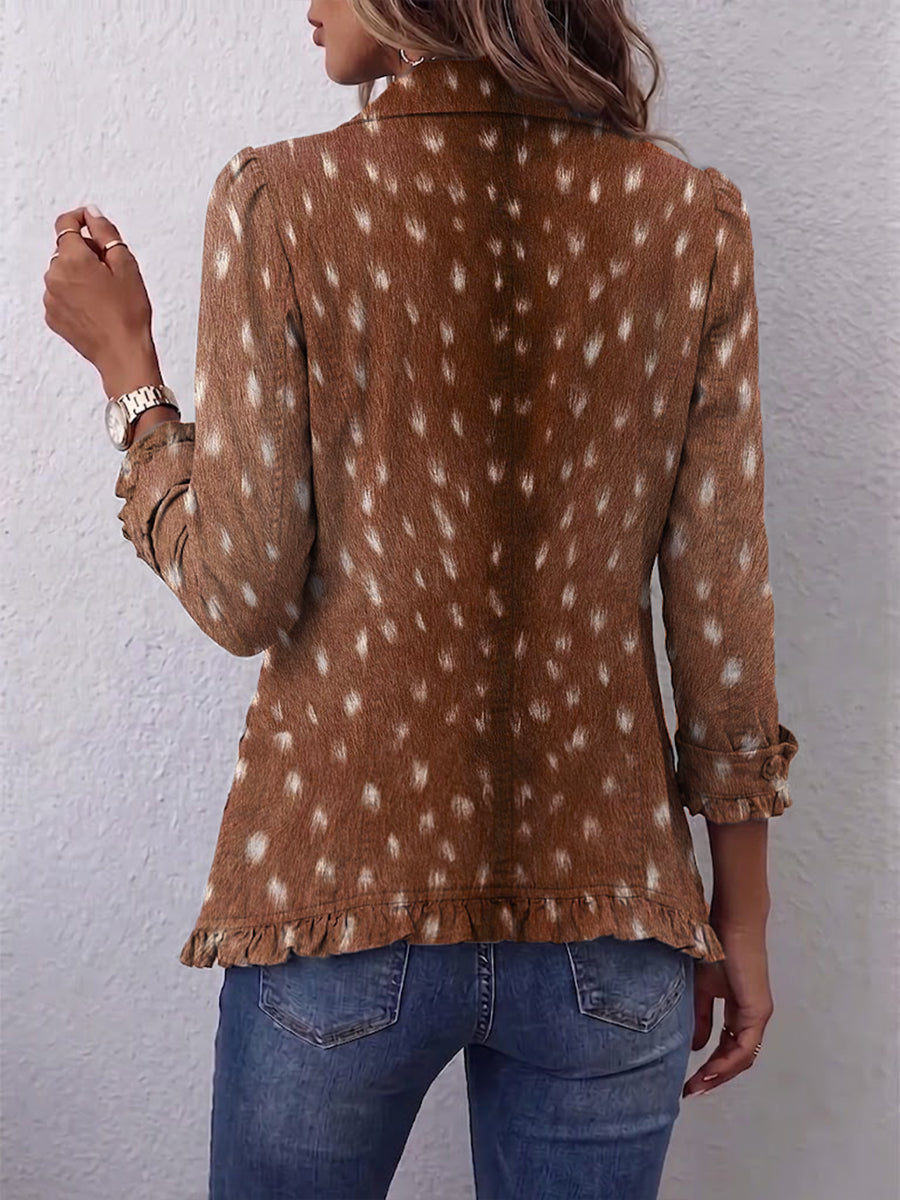 Nicolasa | Animal Print Jacket with Ruffles