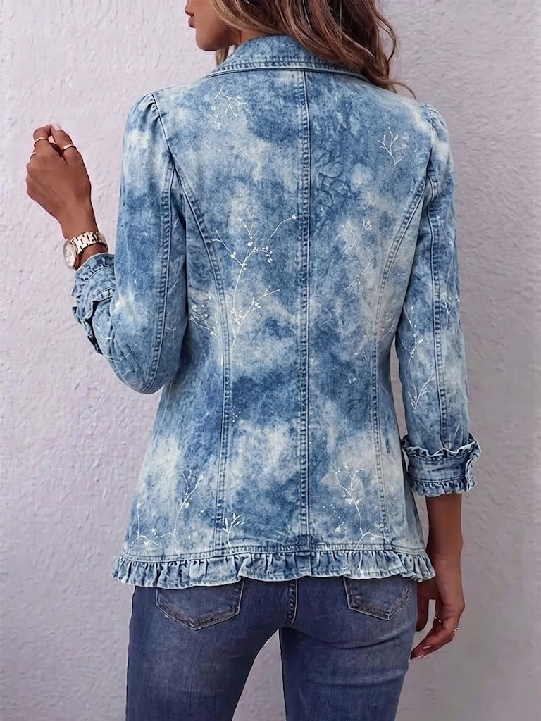 Genoveva | Botanical Ombre Jacket with Ruffles