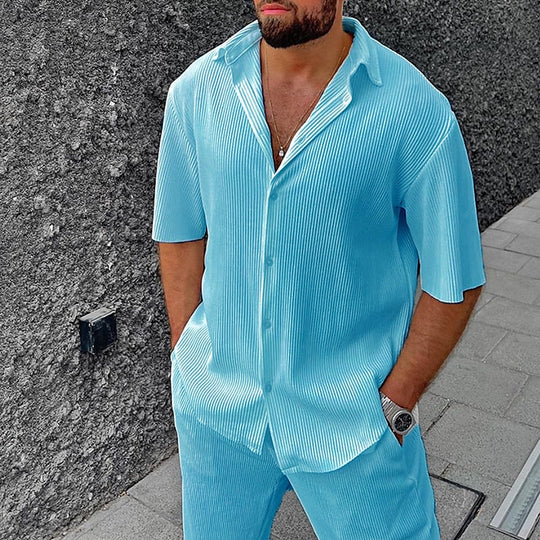 Clyde | Soft Ribbed Polo with Matching Shorts for Men