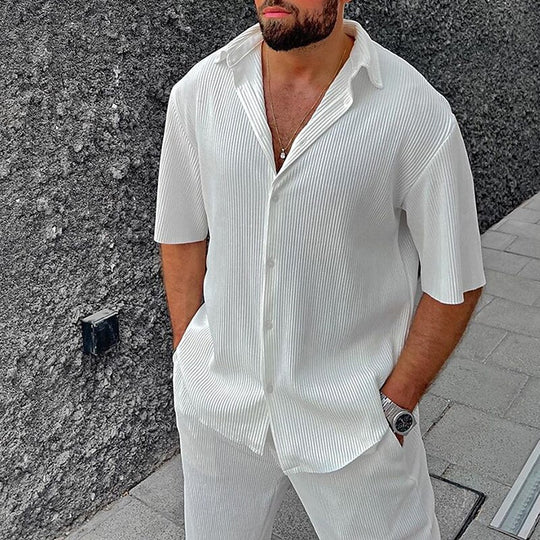 Clyde | Soft Ribbed Polo with Matching Shorts for Men