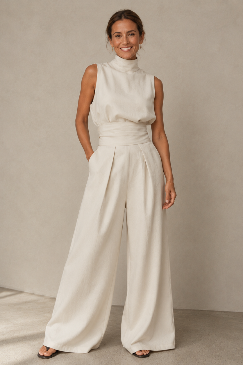 Sofia | Bamboo Linen Jumpsuit, Fluid and Elegant