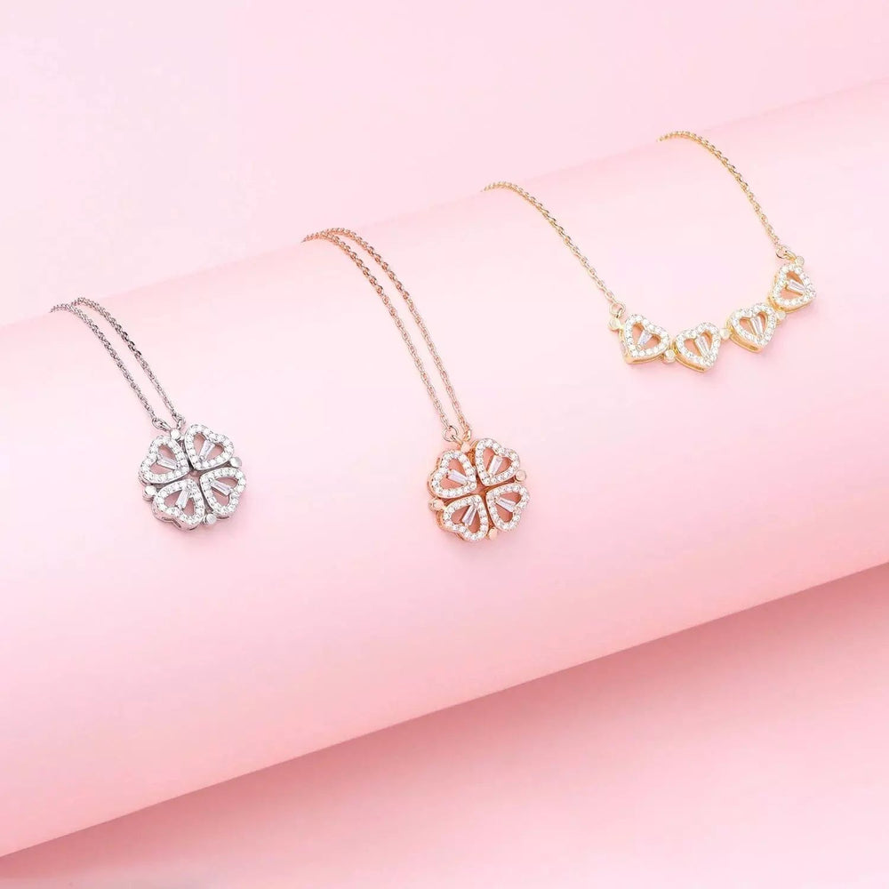 Clémence | Clover Luck Charm Necklace Set with Crystals