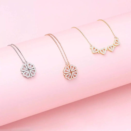 Clémence | Clover Lucky Charm Necklace Set with Crystals